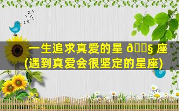 一生追求真爱的星 🐧 座(遇到真爱会很坚定的星座)